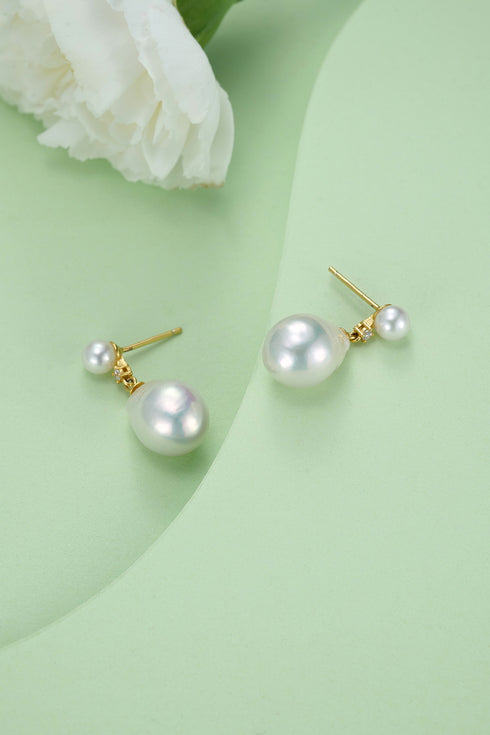 10-12mm Waterdrop Baroque Pearl Earrings